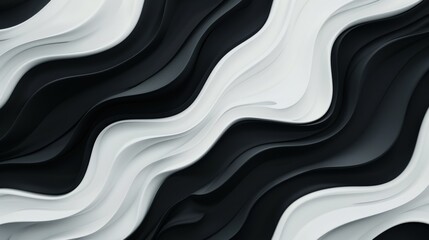 Poster - A black and white image of a wave with a white line in the middle