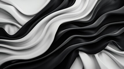 Poster - A black and white image of a long, flowing piece of fabric
