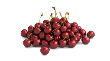 Poster - Red cherry, isolated on transparent background cutout