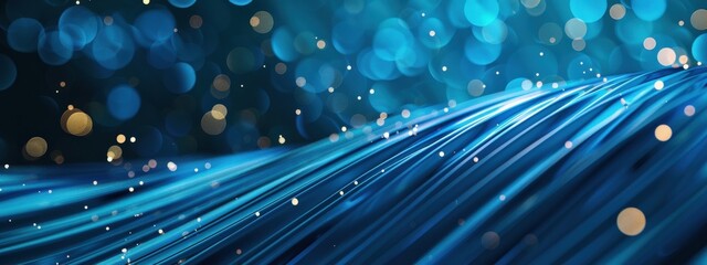 Poster - A blue and gold background with a blue line in the middle