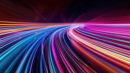 Poster - A colorful, swirling line of light that appears to be moving. The colors are bright and vibrant, creating a sense of energy and excitement. The line seems to be moving quickly