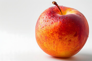 Wall Mural - Whole Yellow peach fruit on a white background