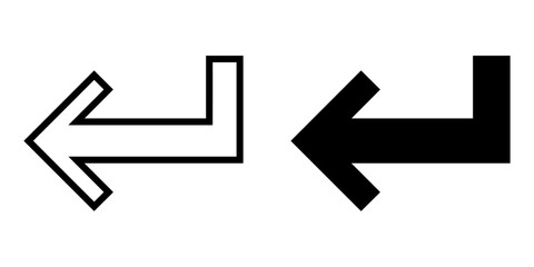 Poster - ofvs643 OutlineFilledVectorSign ofvs - enter key vector icon . return button sign . arrow . isolated transparent . outline and filled version . AI 10 / EPS / PNG . g11989