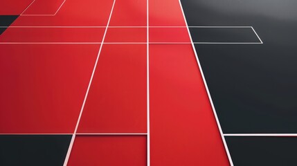 Poster - a minimalist background with a schematic design in white lines on a red and black color scheme. the 