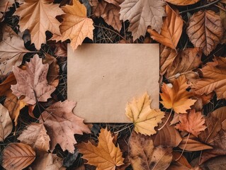 Wall Mural - autumn leaves frame