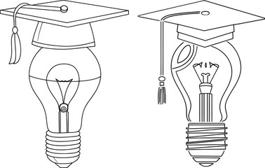 Poster - Line drawing symbolizing educational and study innovation and smartness.