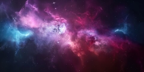 Colorful space galaxy cloud nebula. Stary night cosmos. Universe science astronomy. Supernova background wallpaper created by ai