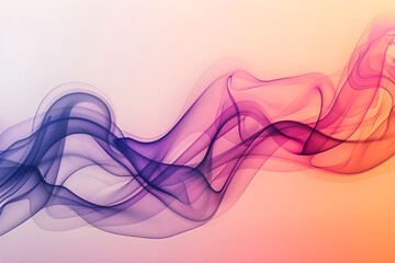 Poster - A fluid gradient abstract wave pattern with soft pink, purple, and orange hues creating a flowing and dynamic visual effect.