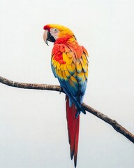 Wall Mural - a colorful parrot perched on a tree branch