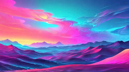 Canvas Print - sunset in the mountains