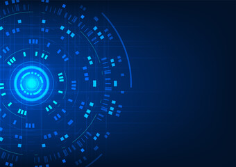 Fototapete - Technology circle background Hi-tech circles stacked with multiple layers. that is modern futuristic It represents the connection of information technology. Wallpaper related to digital technology