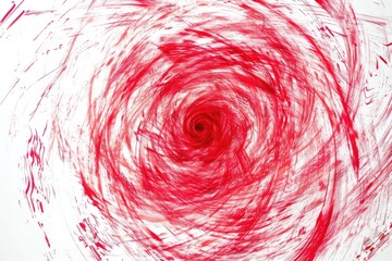 Poster - A vibrant red spiral shape on a clean white surface