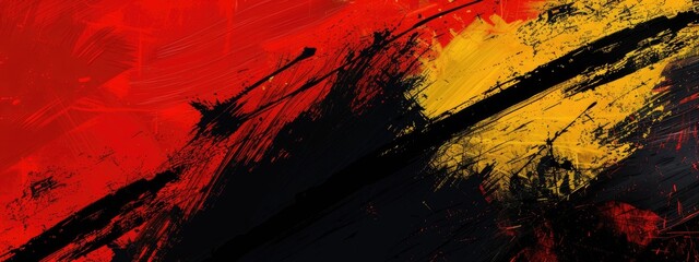 Wall Mural - abstract red, black and yellow background with grunge brush strokes. textures for poster and web ban