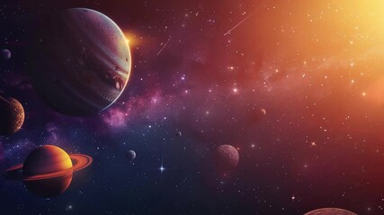 Wall Mural - solar system planets in deep space. backdrop of a solar system with planets and stars. beautiful bac