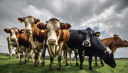 Cows on a white background