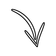Poster - Curved arrow icon vector. Arrow pointer icon sign symbol vector. Arrow down vector icon illustration isolated on white background