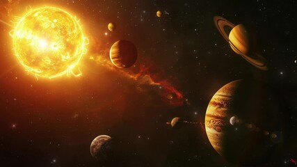 Wall Mural - solar system planets in deep space. backdrop of a solar system with planets and stars. beautiful bac