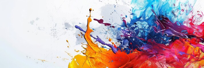 Poster - Digital light bulb with colorful abstract background symbolizing ideas and innovation. Concept of creativity and inspiration.