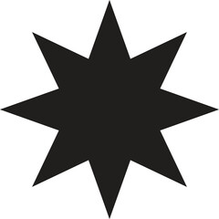 Poster - 8 point star icon isolated on white background . star icon with eight pointed . vector illustration