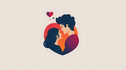 online dating logo vector design template.