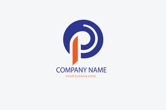 Letter P heart simple modern logo