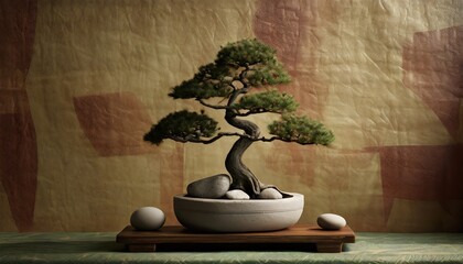 Canvas Print - bonsai tree on a table