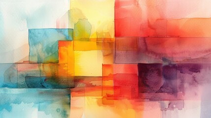 Canvas Print - Abstract colorful watercolor for background. Digital art painting on canvas.