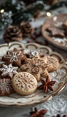 Canvas Print - a plate of cookies and cookies on a table