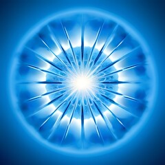 Poster - abstract-image-of-circular-structure-with-ray-textures-starting-from-the-center-on-a-light-blue-background