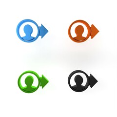 Poster - Colorful Create account screen icon isolated on white background. Minimalism concept. 3D render illustration