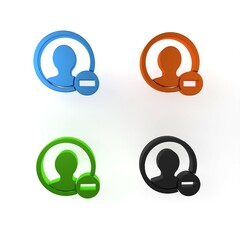 Poster - Colorful Create account screen icon isolated on white background. Minimalism concept. 3D render illustration