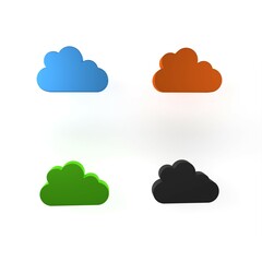 Poster - Colorful Cloud icon isolated on white background. Minimalism concept. 3D render illustration