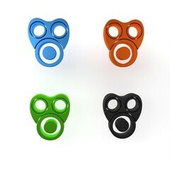 Poster - Colorful Gas mask icon isolated on white background. Respirator sign. Minimalism concept. 3D render illustration