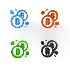 Poster - colorful cryptocurrency coin bitcoin icon isolated on white background. physical bit coin. blockchai