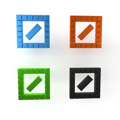 Poster - Colorful Board game icon isolated on white background. Minimalism concept. 3D render illustration