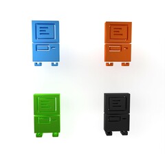Poster - Colorful ATM - Automated teller machine icon isolated on white background. Minimalism concept. 3D render illustration