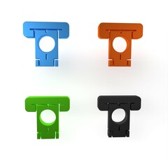 Poster - Colorful ATM - Automated teller machine and money icon isolated on white background. Minimalism concept. 3D render illustration