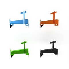 Poster - Colorful Treadmill machine icon isolated on white background. Minimalism concept. 3D render illustration