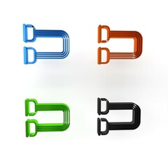 Poster - Colorful Chest expander icon isolated on white background. Minimalism concept. 3D render illustration