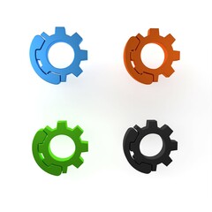 Poster - Colorful Telephone 24 hours support icon isolated on white background. All-day customer support call-center. Full time call services. Minimalism concept. 3D render illustration