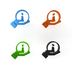 Fototapete - Colorful Information icon isolated on white background. Minimalism concept. 3D render illustration