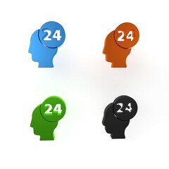 Poster - Colorful Support operator in touch icon isolated on white background. Concept for call center, client support service. Minimalism concept. 3D render illustration