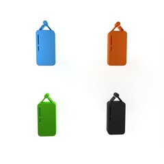 Poster - Colorful Punching bag icon isolated on white background. Minimalism concept. 3D render illustration