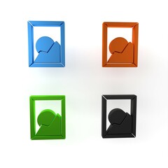 Sticker - Colorful Picture landscape icon isolated on white background. Minimalism concept. 3D render illustration