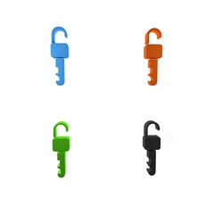 Canvas Print - Colorful Unlocked key icon isolated on white background. Minimalism concept. 3D render illustration