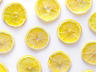 Canvas Print - lemon slices isolated on white