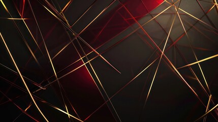 Plexus of red and gold lines on a dark background, combining luxury with modern design for text display