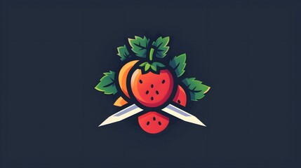 fruit ninja logo vector design template.