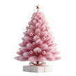 © Coco.Ratta - Pink christmas pine tree with colorful balls and gift boxes for clip art element object. Celebration on Christmas holiday