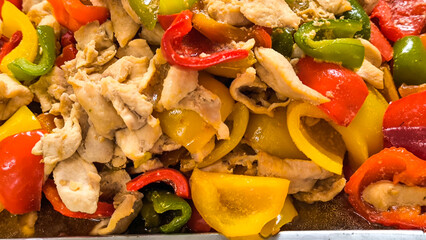 Wall Mural - Stir-fried pork with chilli in a restaurant